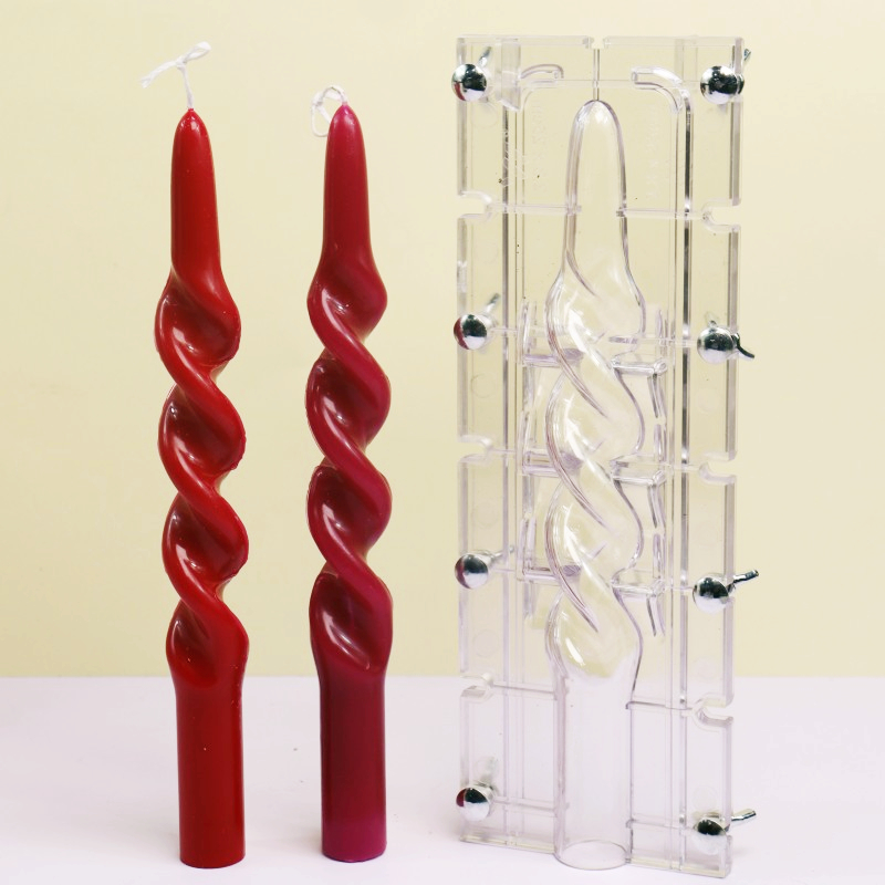 Candle Making Workshop - ツイストストライプコラムアクリルキャンドルモールド簡単脱型スムーズウェーブスパイラルキャンドル作成キット DIY 装飾ツール家の装飾ギフト
