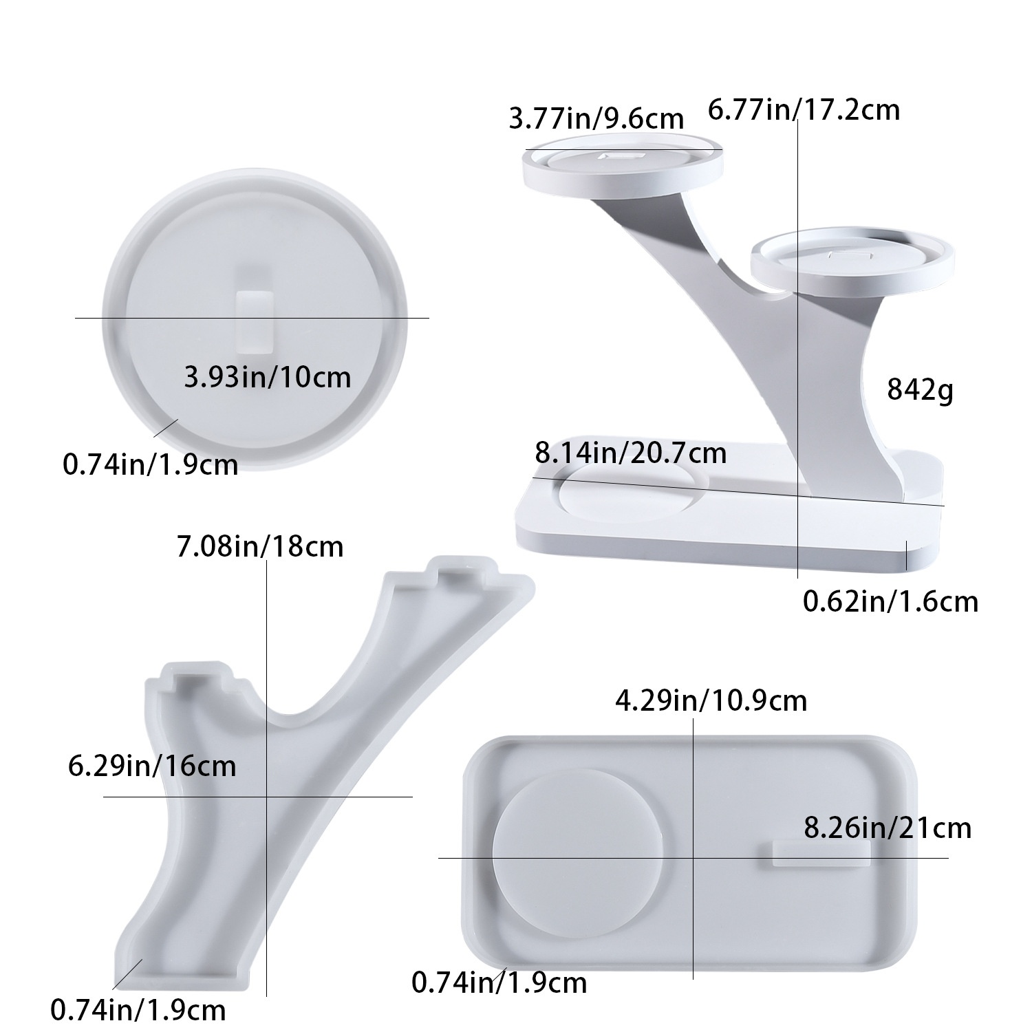 Candle Making Moulds - DIYエポキシ樹脂型キャンドルスティックホルダー接合装飾シリコン型石膏キャンドルランプスタンドディスプレイ