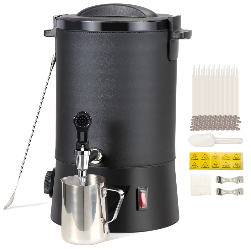 Candle Making Temperature - 6.5L 10L キャンドル製造用ワックスメルター 大型電気ワックス溶解ポット 簡単注入口 9段階温度調節