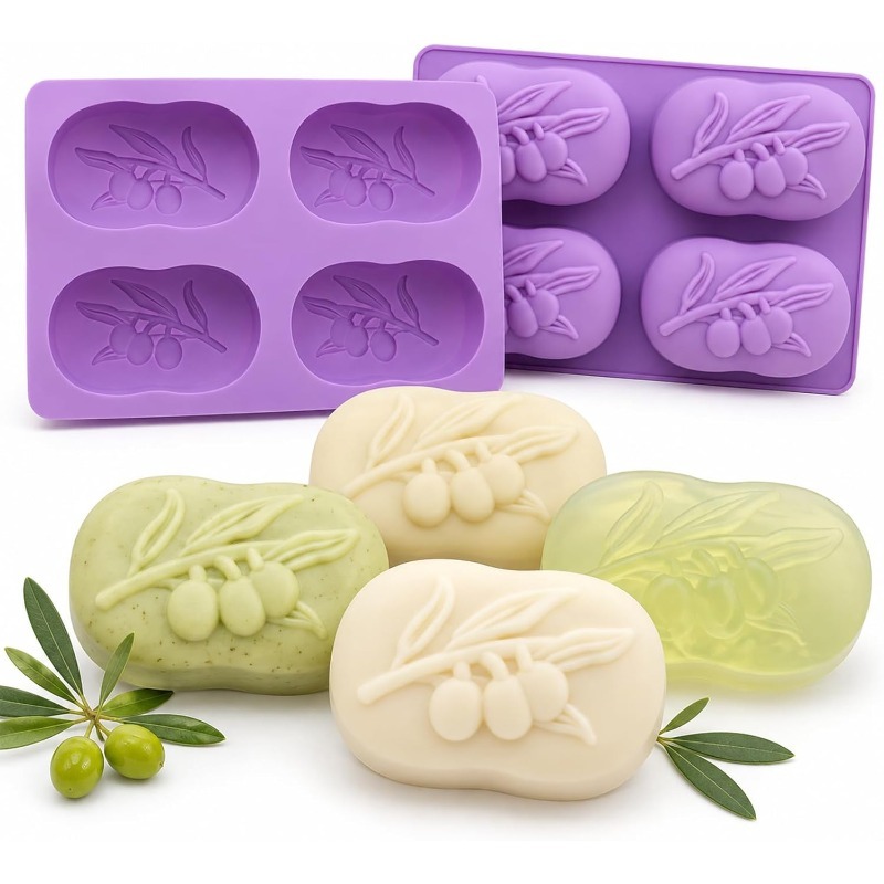 Candle Making Bath - オリーブの枝シリコンモールド、石鹸作り用品、葉っぱ型キャンドル、ローション、バスボム、樹脂ワックス、ケーキ、チョコレート、キャンディー用