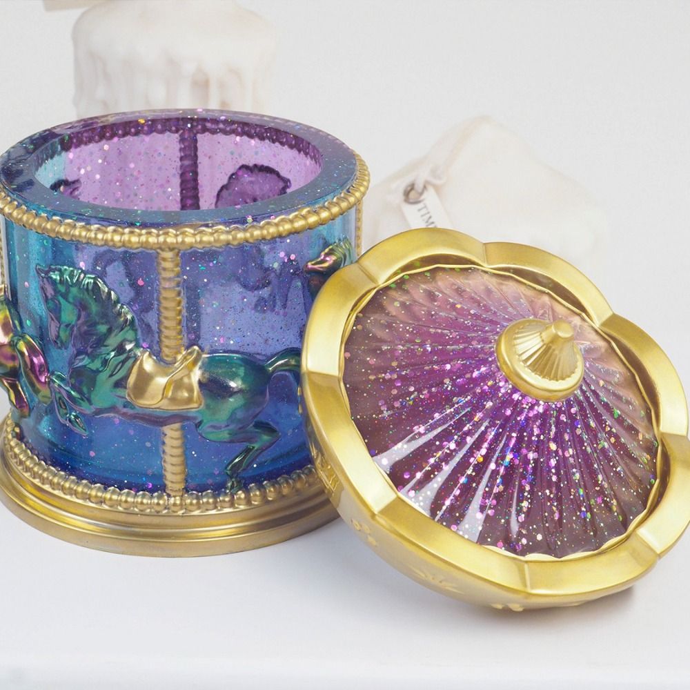 Candle Making Vessels - 蓋付き回転式収納ボックス型DIYモールド、収納ボックス型円筒ジャー型キャンドル容器型キャンドル作り