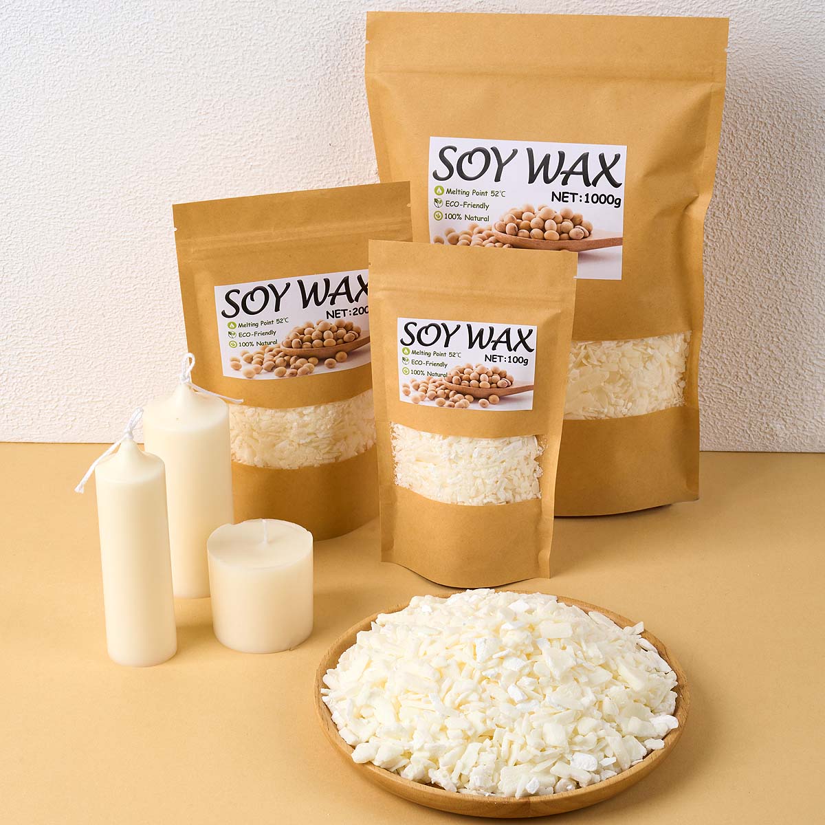 Candle Making Workshop - 1 ポンドピュアホワイト大豆ワックス DIY 手作りキャンドル工芸品 100% 無添加香りキャンドル原料作成用品キット
