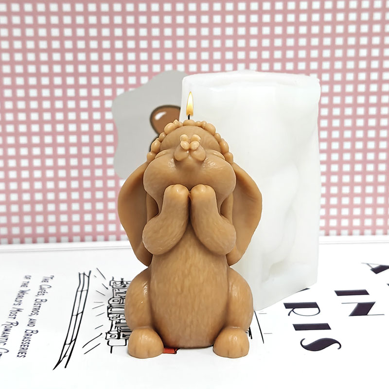 Candle Making Workshop - 祝福の祈り ロップイヤードウサギキャンドル型 シリコン製DIY手作りアロマセラピーワックス型 ヒーリングスタイル かわいい装飾アート 手作りツール