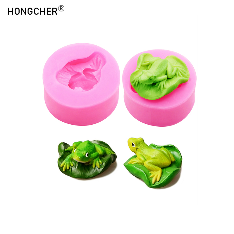 Candle Making Moulds - 蓮の葉カエル樹脂マイクロ風景装飾ドリップモールド石膏アロマセラピーアレンジメント 3d キャンドルアレンジメントシリコーン型