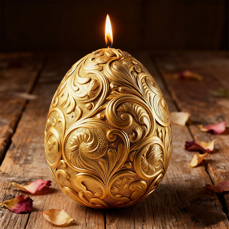 Candle Making Workshop - 金箔バロックエッグキャンドル型シリコンDIY手作りアロマセラピーワックス型豪華なヴィンテージ装飾芸術手作りツール