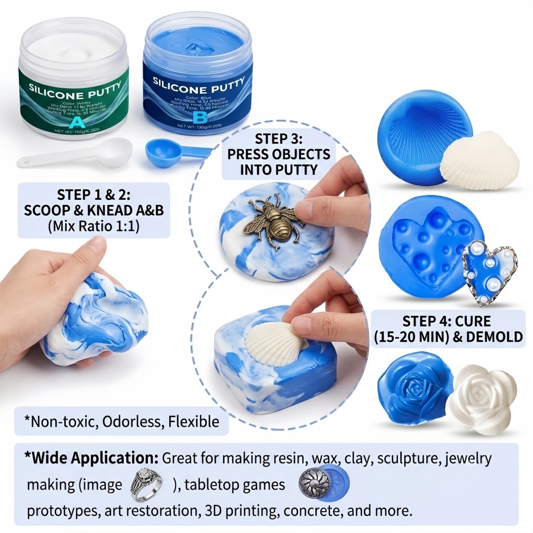 シリコーンパテ型作成用品 石膏キャンドル石鹸型用に簡単に成形 - Candle Making Moulds のレビューと価格