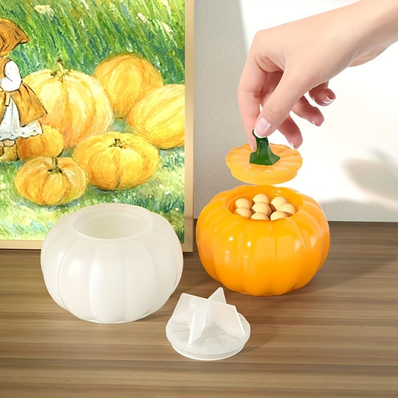 ふた付きハロウィンパンプキンジャー、シリコンモールド、エポキ - Candle Making Moulds のレビューと価格