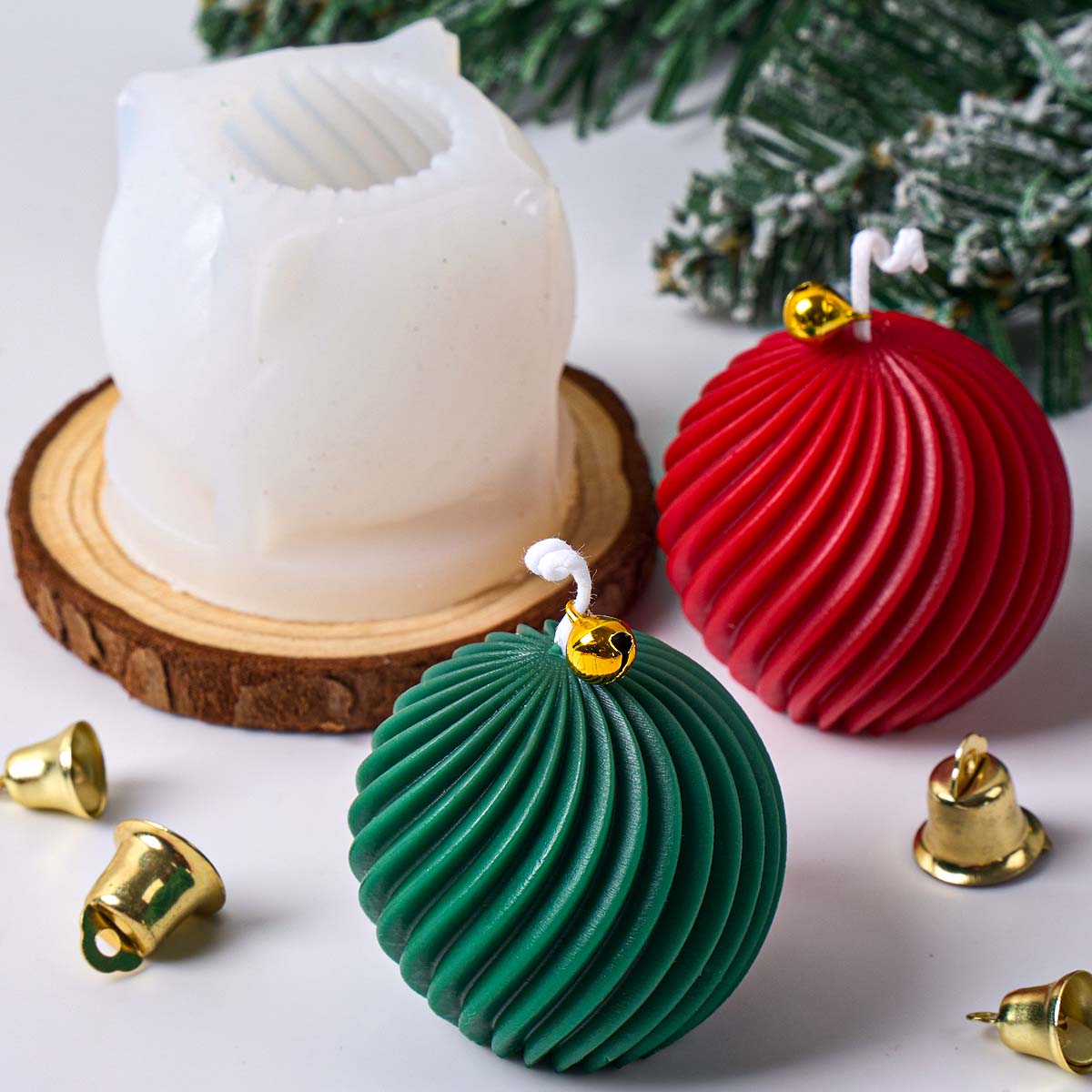 3D 回転ボールシリコーンキャンドルモールド冬クリスマスお土 - Candle Making Books For Beginners のレビューと価格