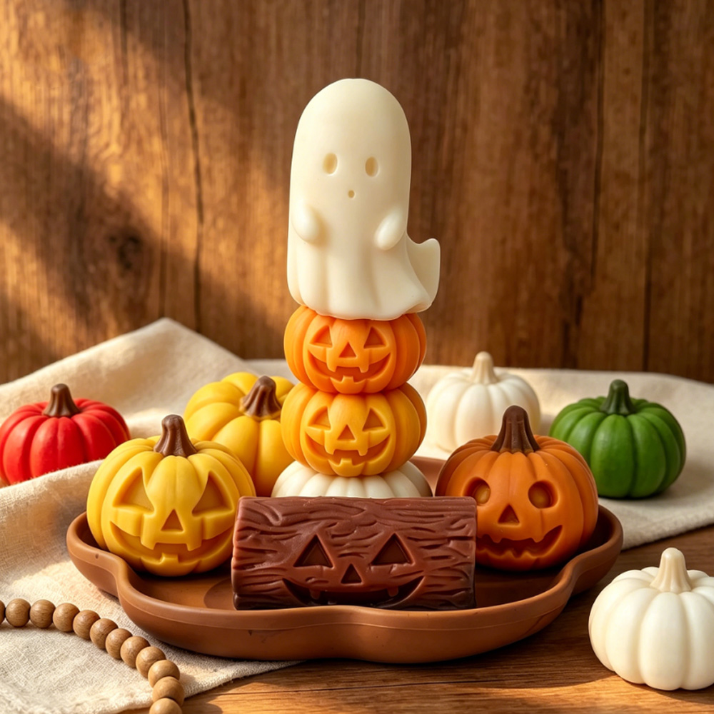 ハロウィンミニゴーストパンプキンシリコンモールド - DIY - Candle Making Books For Beginners のレビューと価格
