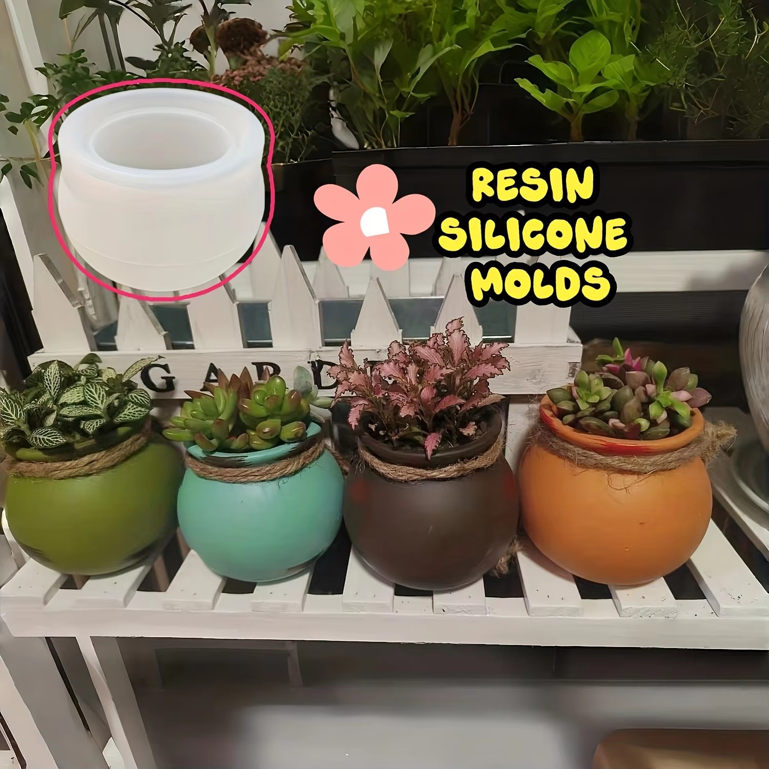 シリコンフラワーポット型、樹脂型、エポキシ型、香り付きキャン - Candle Making Vessels のレビューと価格