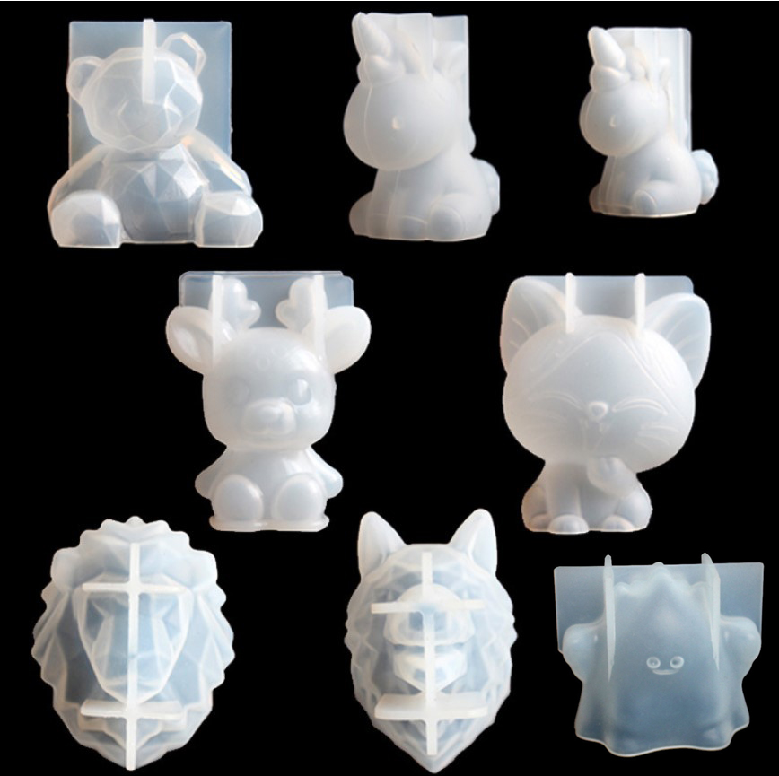 透明ユニコーンシリコーンエポキシ樹脂金型ジオメトリクマウサギ - Candle Making Moulds のレビューと価格