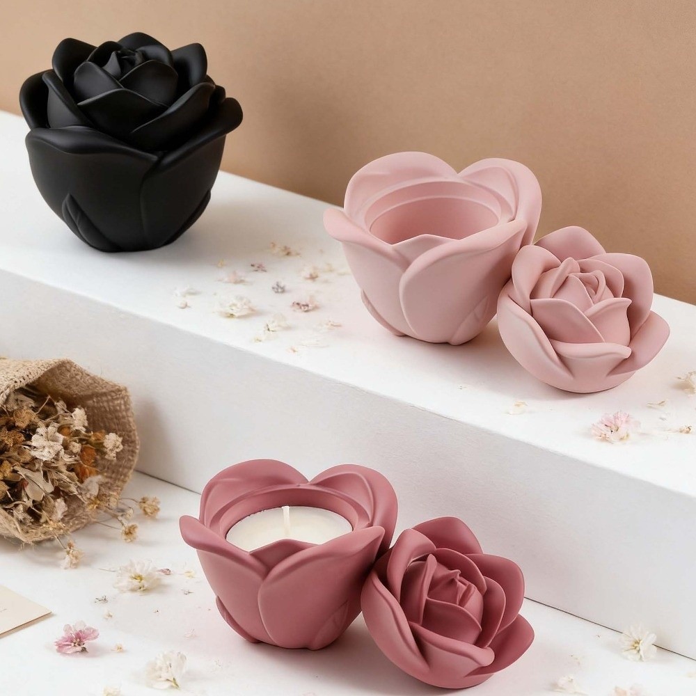 キャンドル容器シリコンローズフラワーモールドノンスティック手 - Candle Making Vessels のレビューと価格