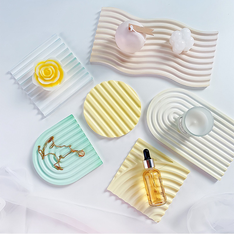 DIYストライプウェーブトレイ型 レジン/コンクリート/セメ - Candle Making Moulds のレビューと価格