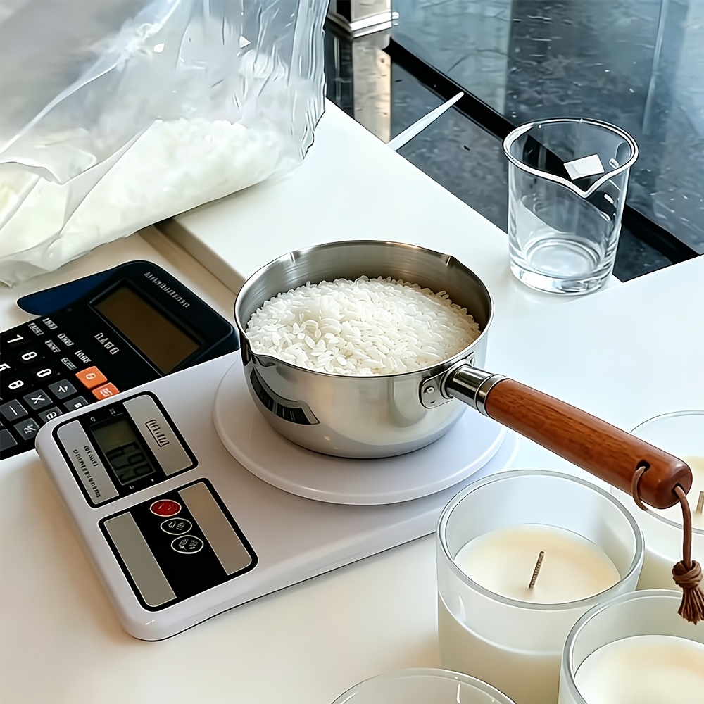 2個セット 木製ハンドル付きワックス溶解ポットと攪拌スプーン - Candle Making Vessels のレビューと価格
