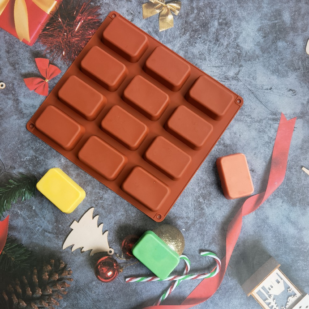 12キャビティスクエアシリコン石鹸型キャンドルキャンドルキャ - Candle Making Workshop のレビューと価格