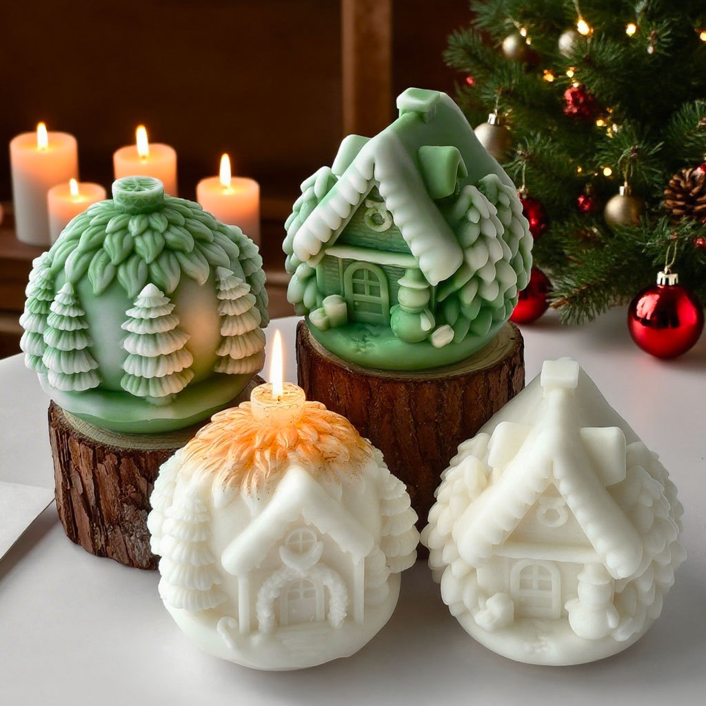 DIY クリスマスツリーハウスシリコーン型手作りアロマキャン - Candle Making Books For Beginners のレビューと価格