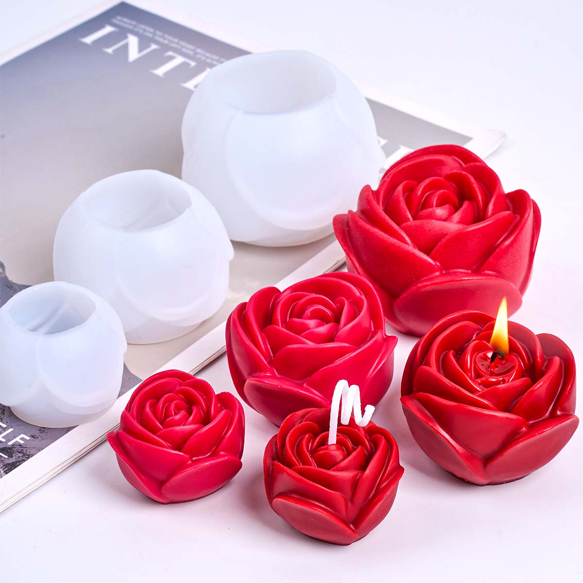 3D 花の形のシリコーンキャンドルモールド DIY ロマンチ - Candle Making Books For Beginners のレビューと価格