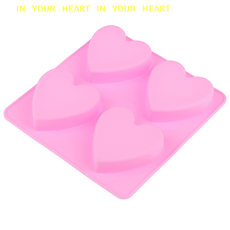 【X】4つの空洞を持つ手作りシリコン石鹸型 ハート型 3Dク - Candle X のレビューと価格