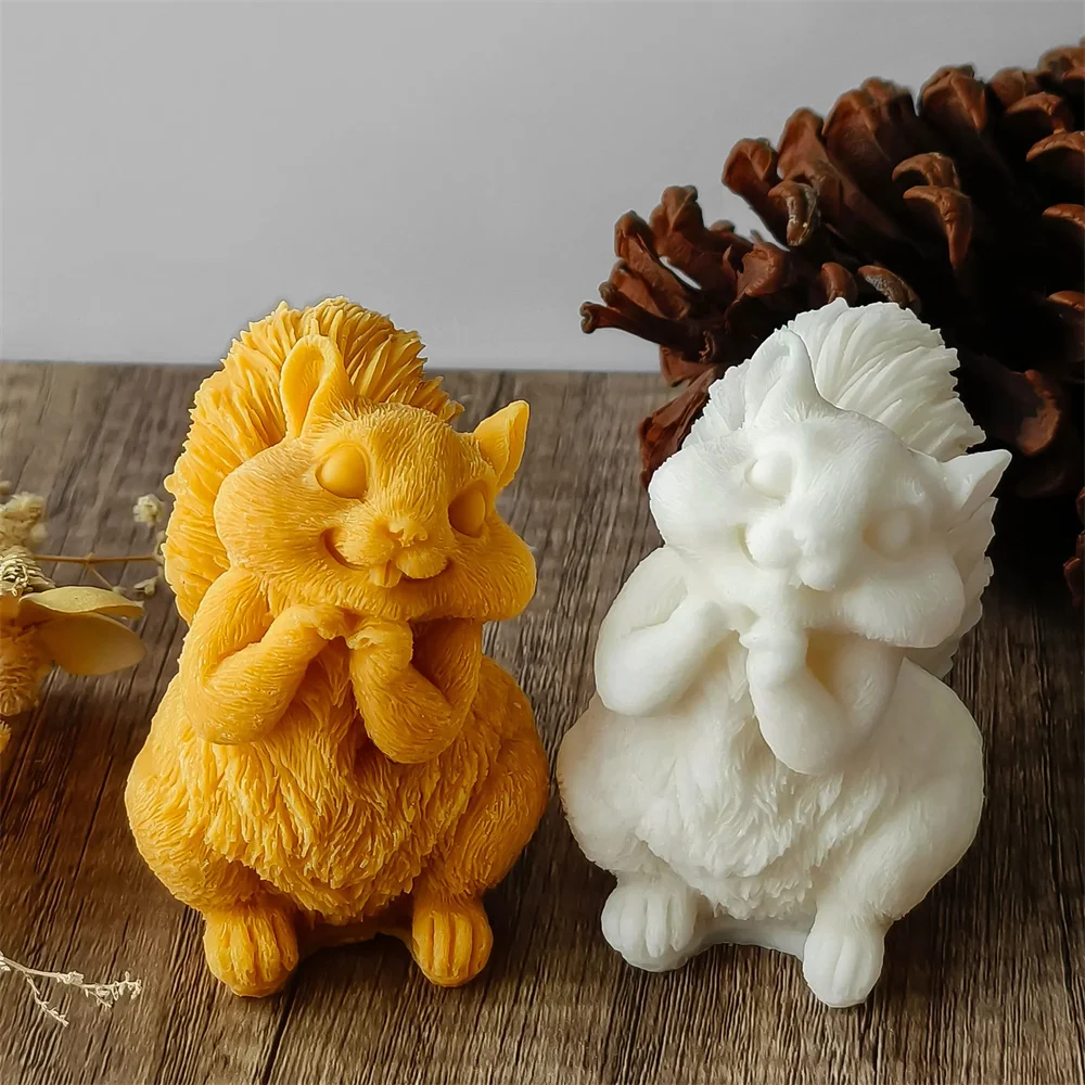かわいいリスのキャンドルシリコンモールド 3D 松ぼっくり型 - Candle Making Books For Beginners のレビューと価格