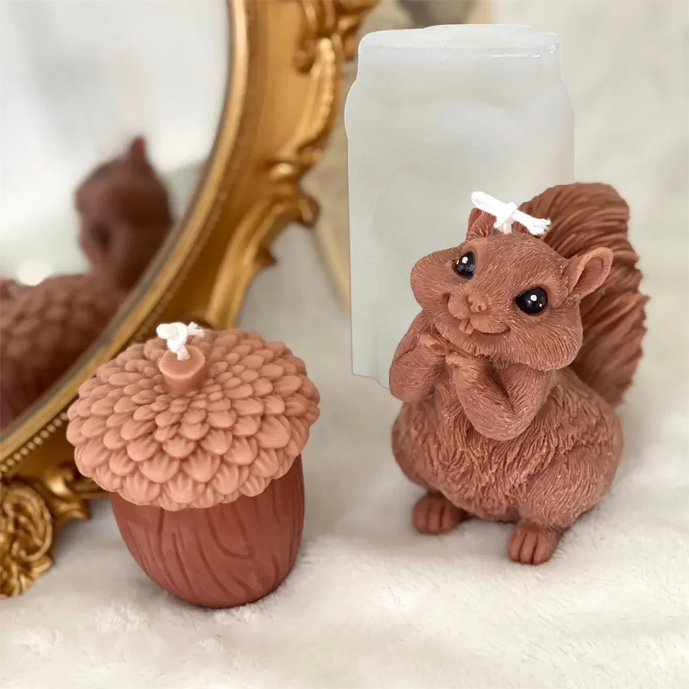 かわいいリスのキャンドルシリコンモールド 3D 松ぼっくり型 - Candle Making Books For Beginners のレビューと価格