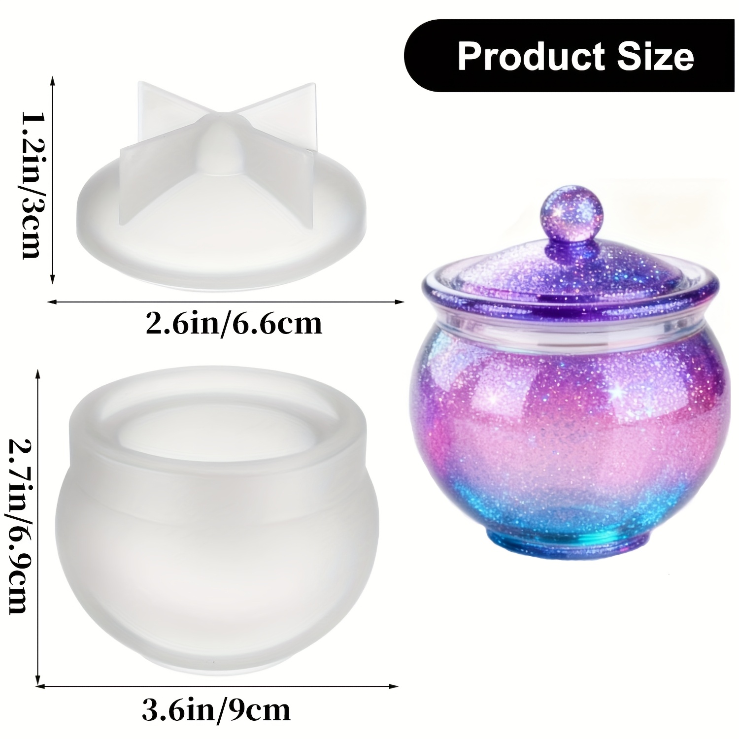 蓋付きの丸い樹脂製缶型1セット、DIYジュエリー収納ボックス - Candle Making Moulds のレビューと価格